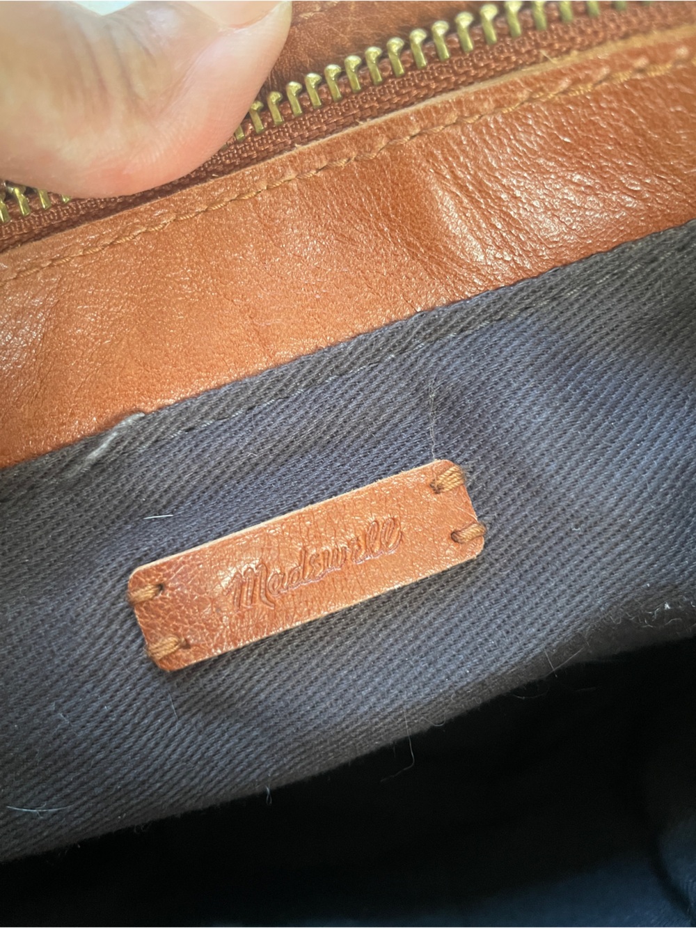 Madewell Speckled Calf Tote with Brown Leather Trim - Picture 3 of 14